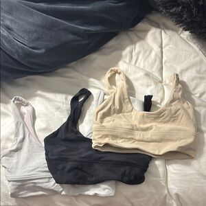 Set of 3 Lululemon Sports Bras - Black, White, Beige